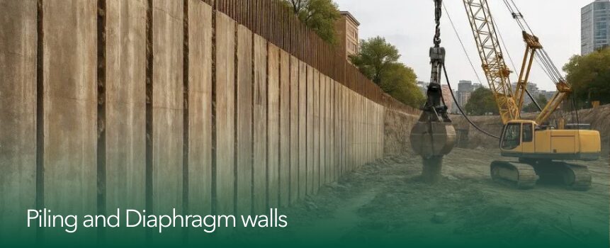 Piling and diaphragm wall construction using Amrfeo bentonite slurry
