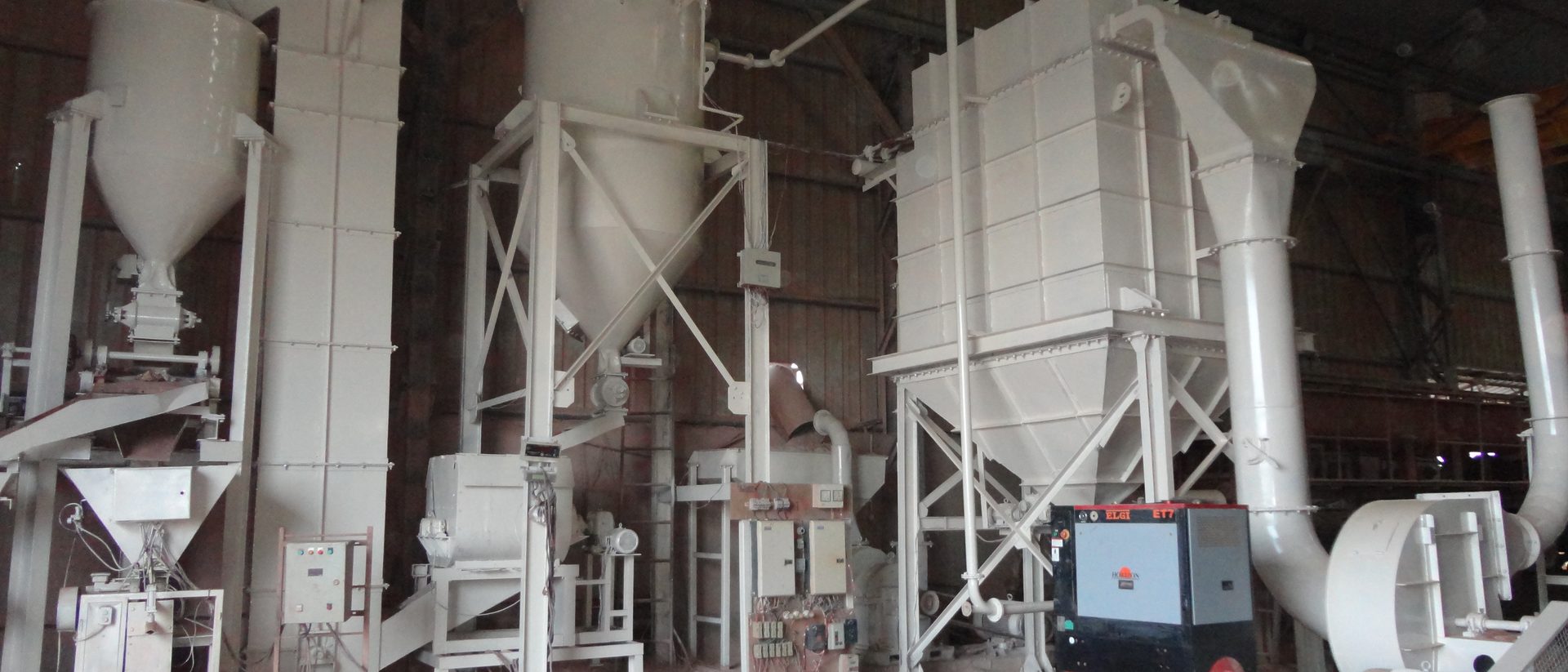 The mill line at our bentonite plant in Bhuj